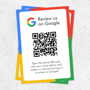 Google Reviews   Business Review Link QR Code Enclosure Card