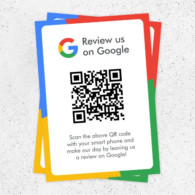 Google Reviews | Business Review Link QR Code Enclosure Card (Gain Google reviews & grow your business with these editable rating request enclosure cards.)