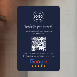 Google Reviews   Business Review Link QR Code Navy