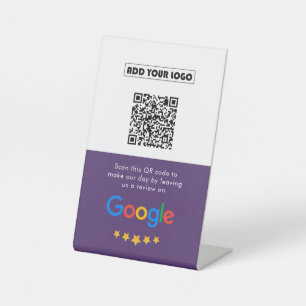 Google Reviews   Business Review Link QR Code Pedestal Sign