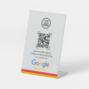 Google Reviews Business Review Link QR Code Pedestal Sign