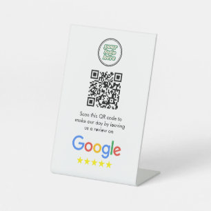 Google Reviews Business Review Link QR Code Pedestal Sign