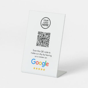 Google Reviews Business Review Link QR Code Pedestal Sign