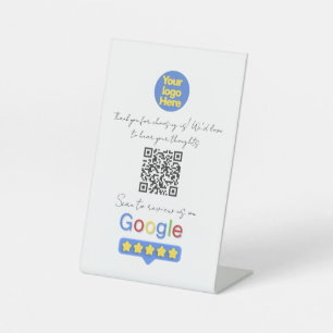 Google Reviews Business Review Link QR Code Pedestal Sign