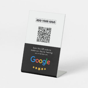 Google Reviews   Business Review Link QR Code Pedestal Sign