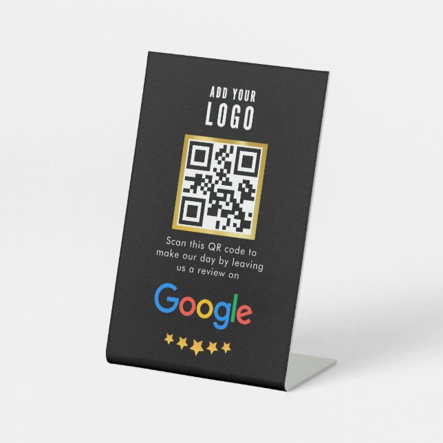 Google Reviews | Business Review Link QR Code Pedestal Sign (Front)