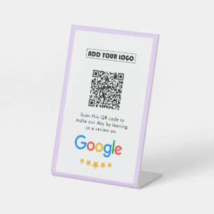 Google Reviews Business Review Link QR Code Pedestal Sign