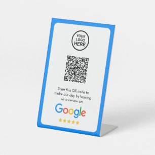 Google Reviews Business Review Link QR Code Pedestal Sign