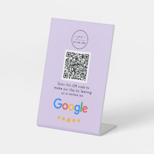 Google Reviews Business Review Link QR Code Pedestal Sign