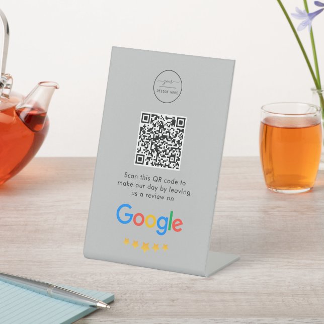 Google Reviews | Business Review Link QR Code Pedestal Sign (In SItu)
