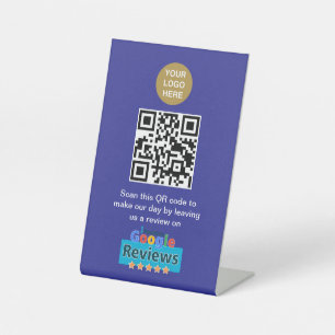 Google Reviews Business Review Link QR Code Pedestal Sign