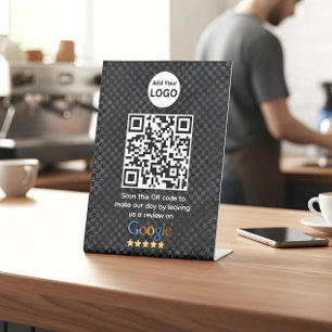 Google Reviews   Business Review Link QR Code  Pedestal Sign