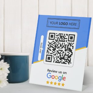 Google Reviews Business Review Link QR Code Pedestal Sign