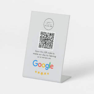Google Reviews Business Review Link QR Code Pedestal Sign