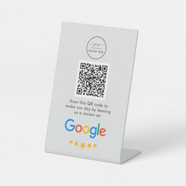 Google Reviews | Business Review Link QR Code Pedestal Sign (Front)