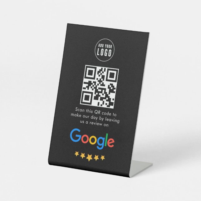 Google Reviews | Business Review Link QR Code Pedestal Sign (Front)
