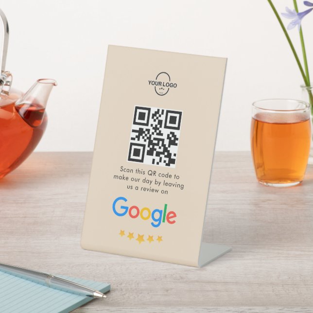 Google Reviews | Business Review Link QR Code Pedestal Sign (In SItu)