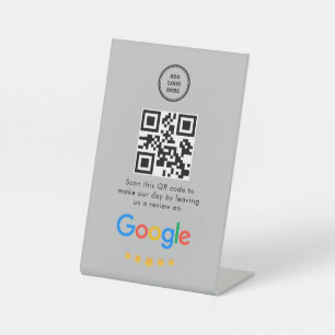 Google Reviews Business Review Link QR Code Pedestal Sign