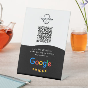 Google Reviews Business Review Link QR Code Pedestal Sign