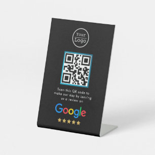 Google Reviews Business Review Link QR Code Pedestal Sign