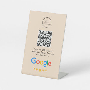 Google Reviews Business Review Link QR Code Pedestal Sign