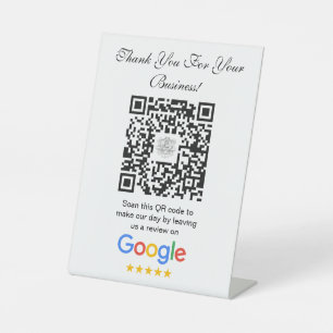 Google Reviews Business Review Link QR Code Pedestal Sign