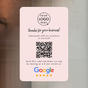 Google Reviews   Business Review Link QR Code Pink