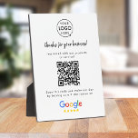 Google Reviews | Business Review Link QR Code Plaque<br><div class="desc">A simple custom white business scan to leave a google review QR code pedestal sign in a modern minimalist style. The versatile template can easily be updated with your company logo, graphic or photo, QR code and custom text. The review site logo can easily be replaced with another (eg. Yelp,...</div>