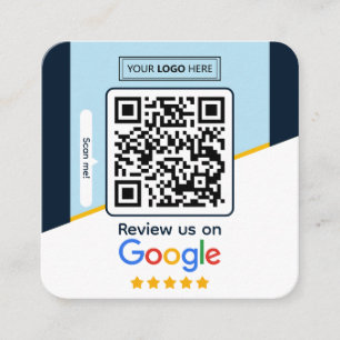 Google Reviews Business Review Link QR Code Square Business Card