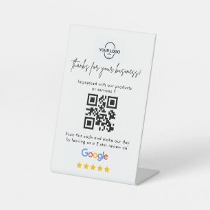 Google Reviews Business Review QR Code Pedestal Sign
