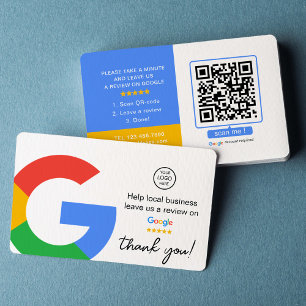 Google Reviews Business Review Us QR Code Business Card