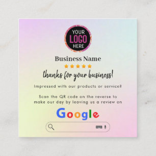Google Reviews   Business Review Us  QR  Square Business Card