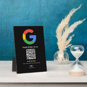 Google Reviews Easel Sign   QR Code Display Plaque