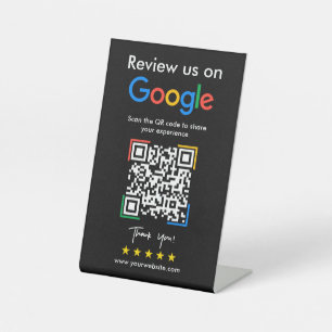 Google Reviews Promotional Business QR Code Pedestal Sign