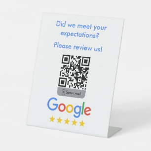 Google Reviews QR Code Pedestal Sign