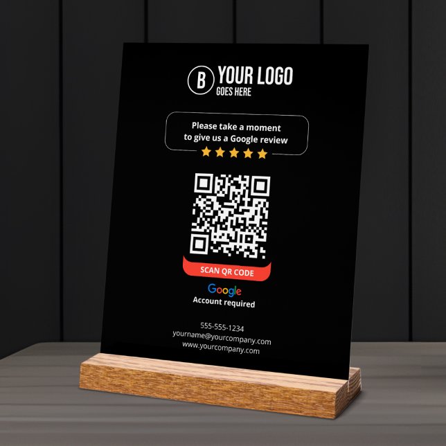 Google Reviews QR Code Rate My Business 5 Star Acrylic Sign (Creator Uploaded)