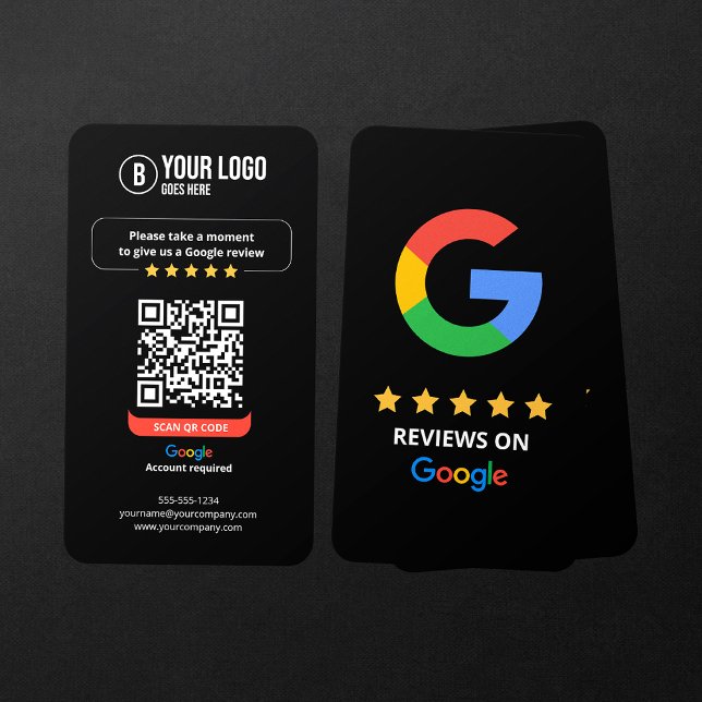 Google Reviews QR Code Rate My Business 5 Star Card (Creator Uploaded)
