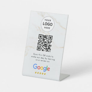 Google reviews qr code tabletop sign