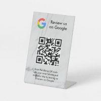 Google reviews qr code tabletop sign