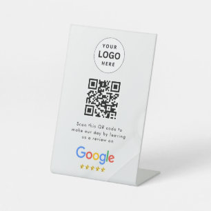 Google reviews qr code tabletop sign