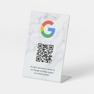Google reviews qr code tabletop sign