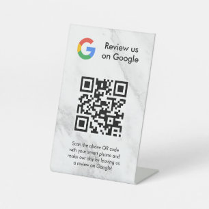 Google reviews qr code tabletop sign