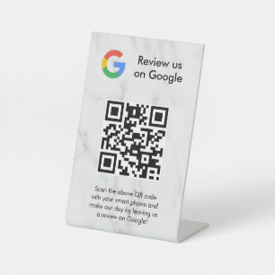 Google reviews qr code tabletop sign