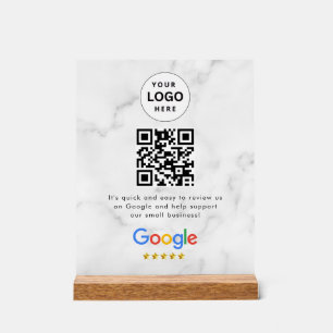 Google reviews qr code tabletop sign