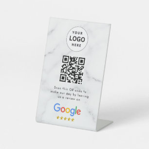 Google reviews qr code tabletop sign