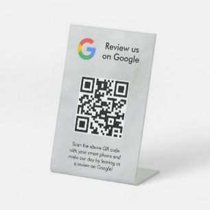 Google reviews qr code tabletop sign