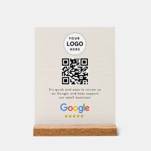 Google reviews qr code tabletop sign