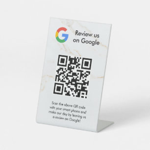 Google reviews qr code tabletop sign