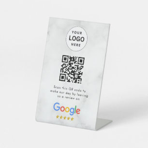 Google reviews qr code tabletop sign