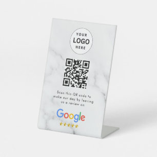 Google reviews qr code tabletop sign